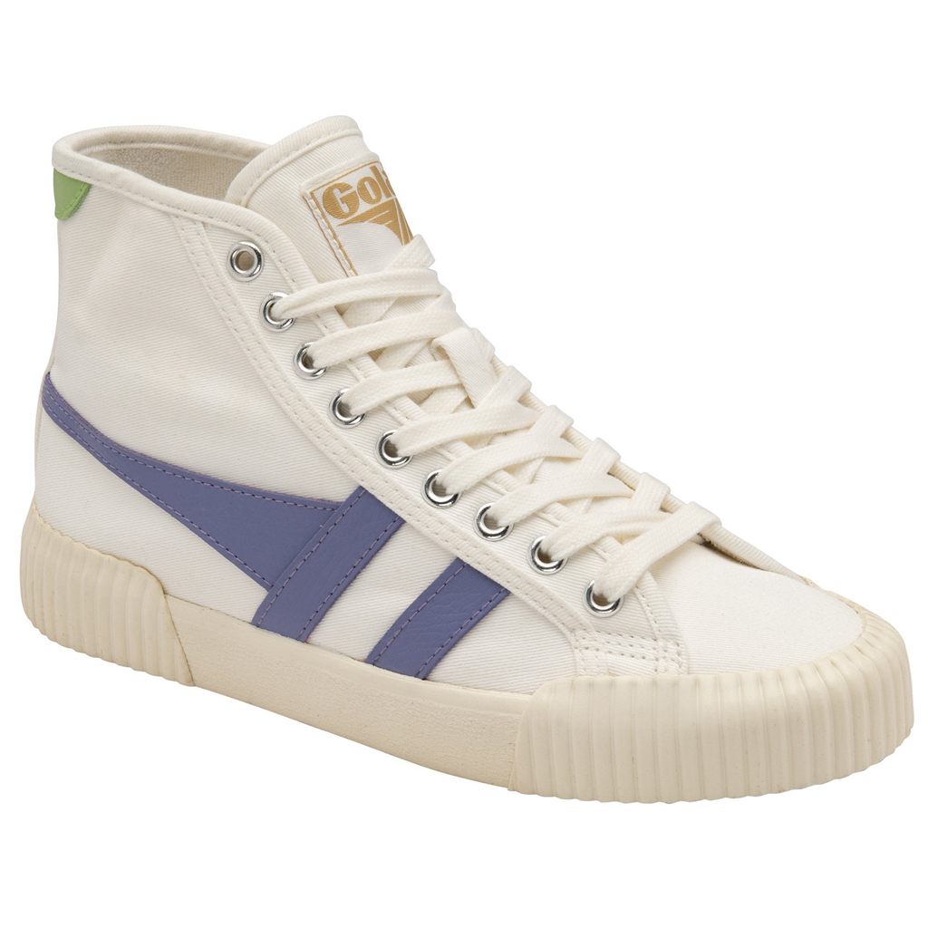 Gola Vegan Classics Rally High Plimsoll Sneakers Blancos Lavanda Verdes Mexico | AXM-687951