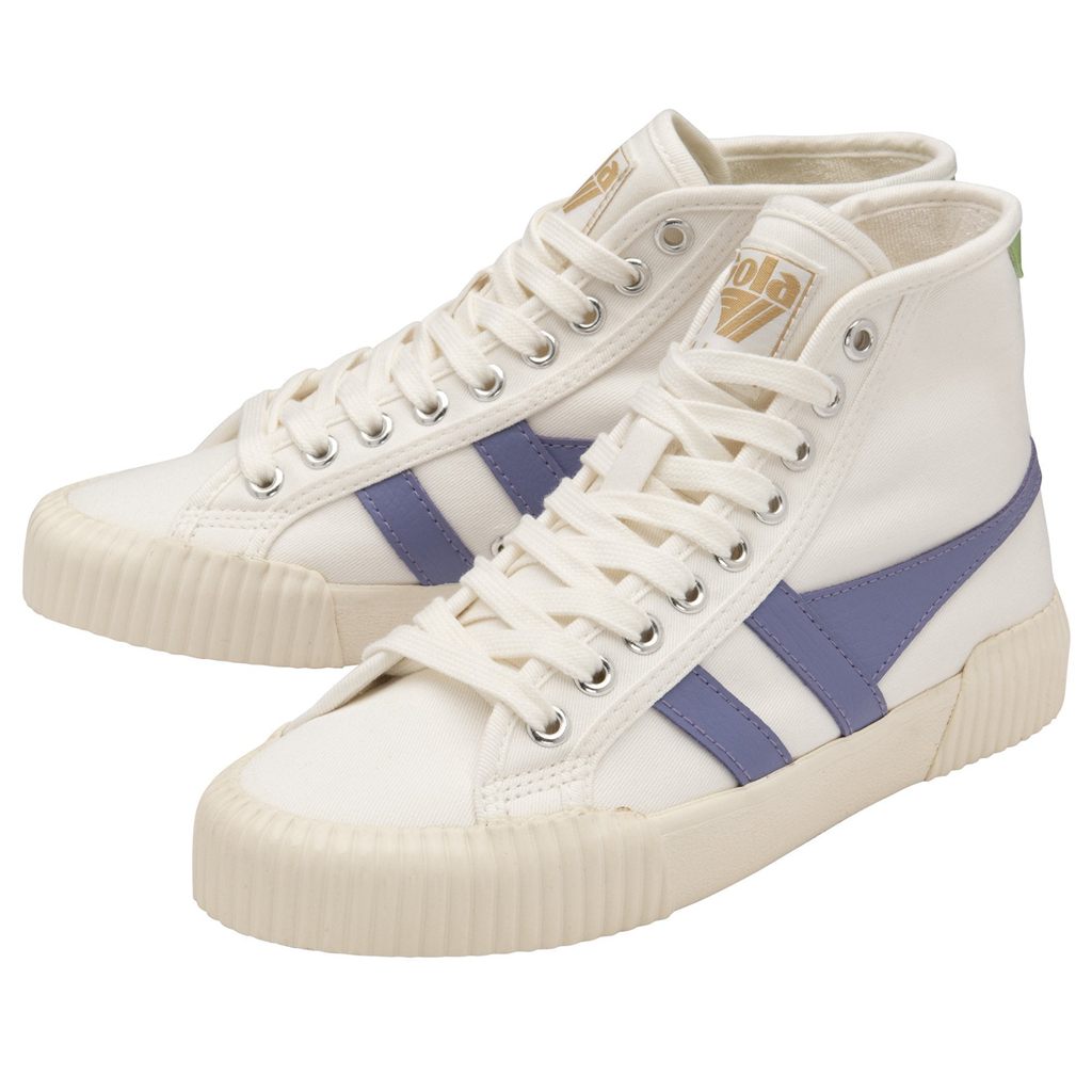 Gola Vegan Classics Rally High Plimsoll Sneakers Blancos Lavanda Verdes Mexico | AXM-687951