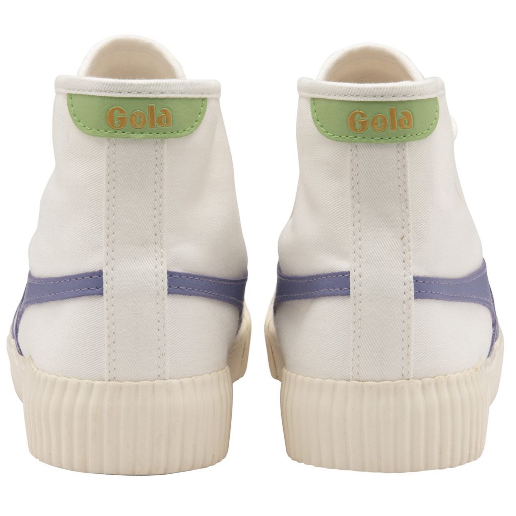 Gola Vegan Classics Rally High Plimsoll Sneakers Blancos Lavanda Verdes Mexico | AXM-687951