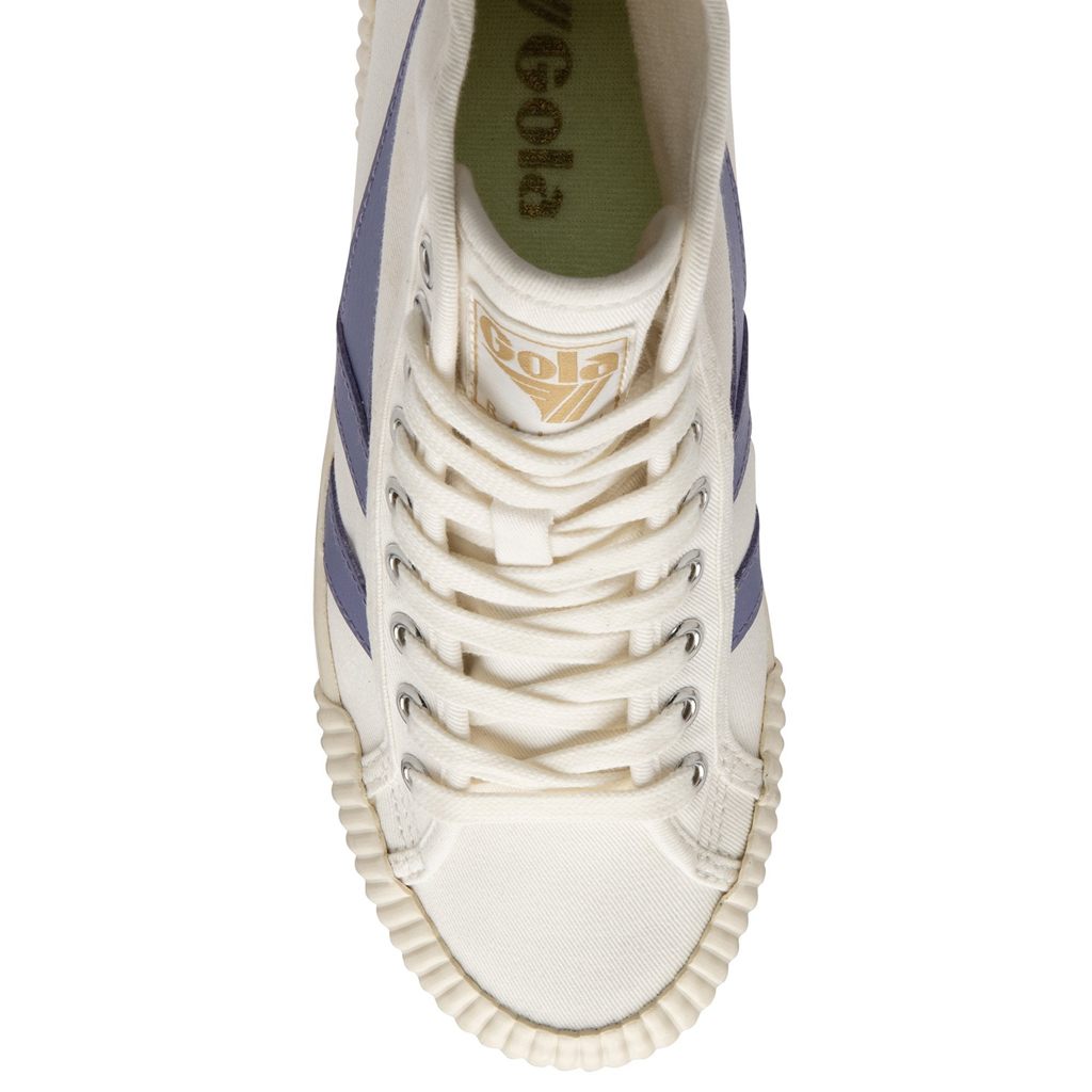 Gola Vegan Classics Rally High Plimsoll Sneakers Blancos Lavanda Verdes Mexico | AXM-687951