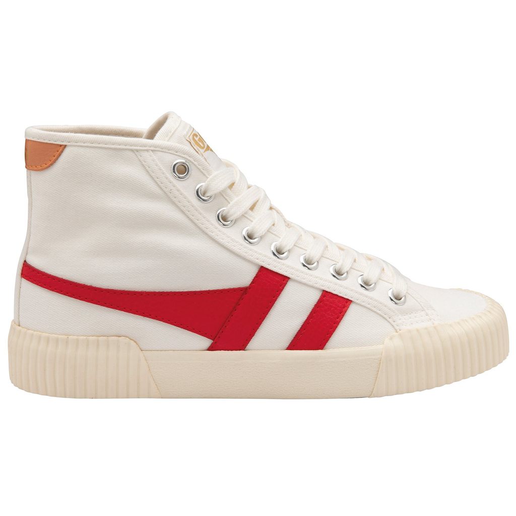 Gola Vegan Classics Rally High Plimsoll Sneakers Blancos Rojos Albaricoque Mexico | ZNR-967421