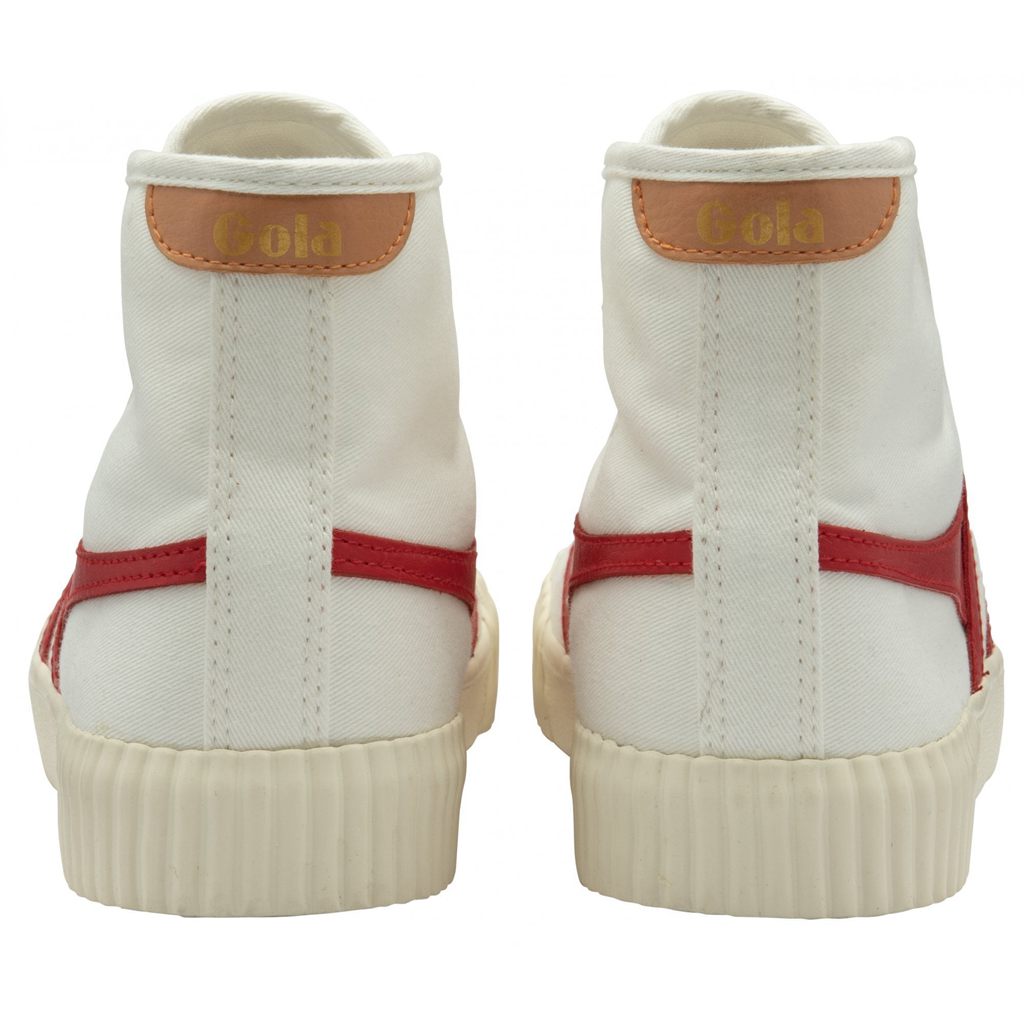 Gola Vegan Classics Rally High Plimsoll Sneakers Blancos Rojos Albaricoque Mexico | ZNR-967421
