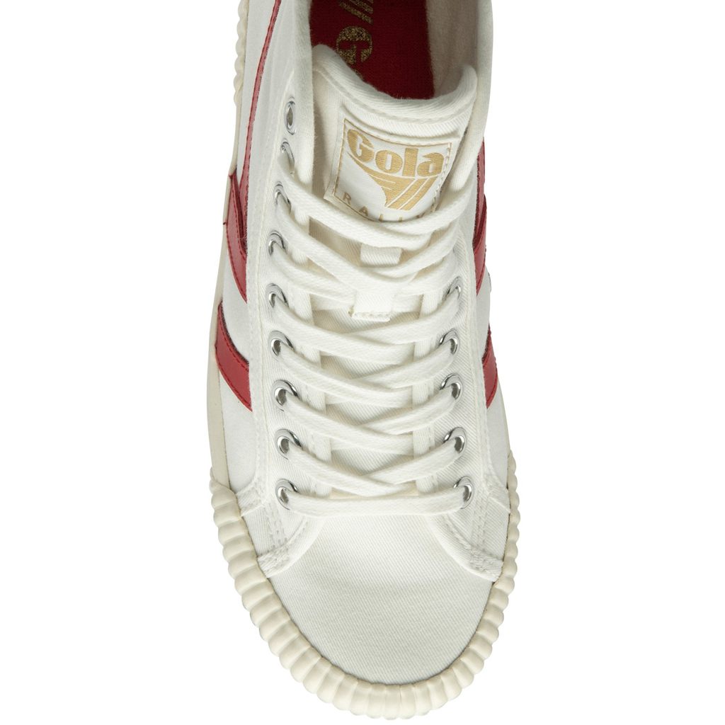 Gola Vegan Classics Rally High Plimsoll Sneakers Blancos Rojos Albaricoque Mexico | ZNR-967421