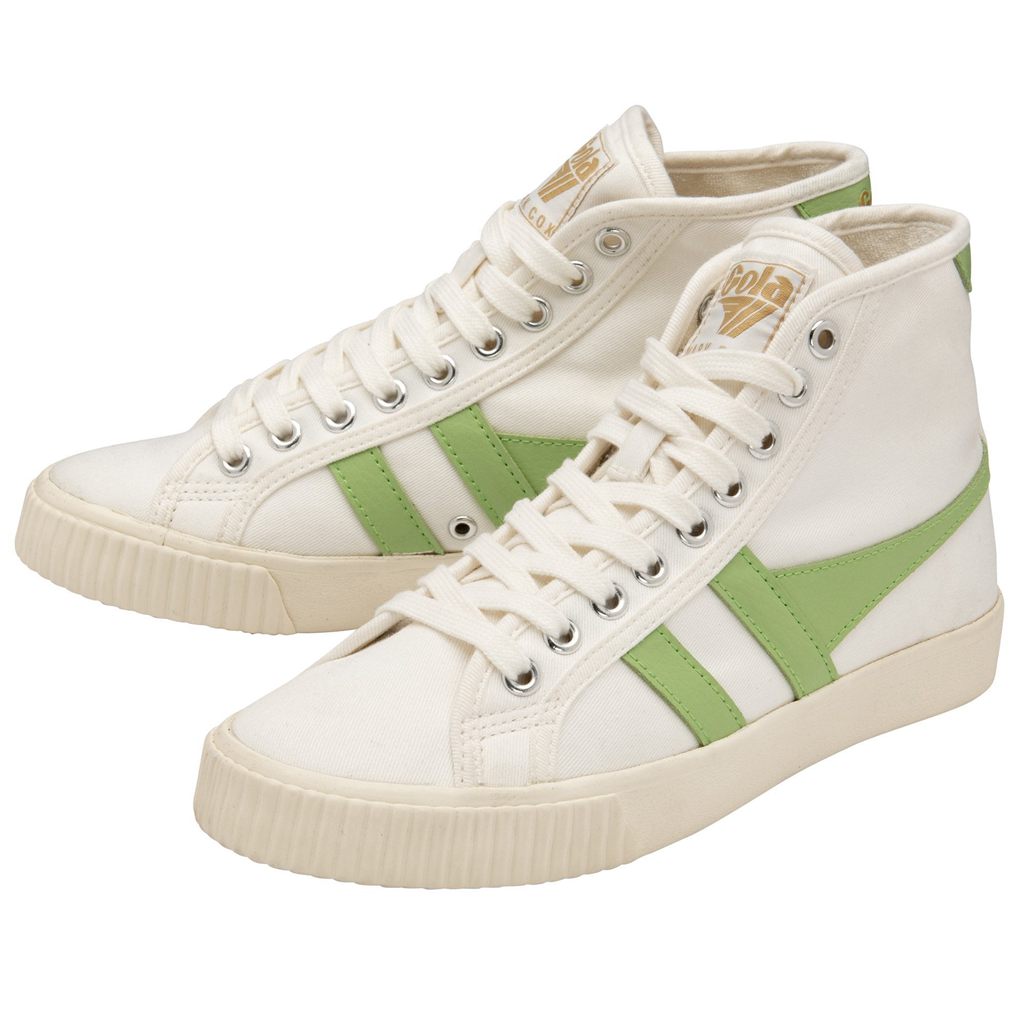 Gola Vegan Classics Tennis Mark Cox High Sneakers Blancos Verdes Mexico | ZKB-759120