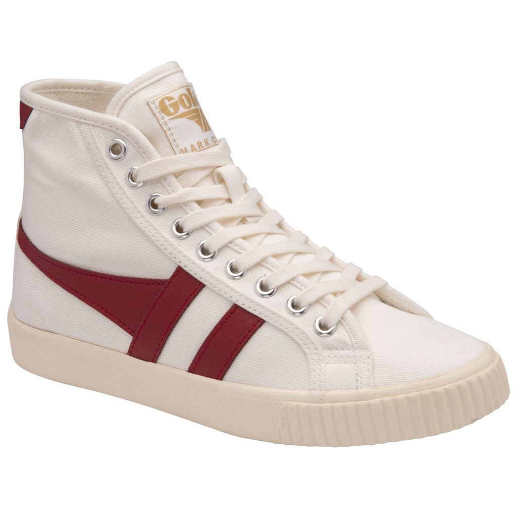 Gola Vegan Classics Tennis Mark Cox High Sneakers Blancos Rojos Oscuro Mexico | OJN-691752