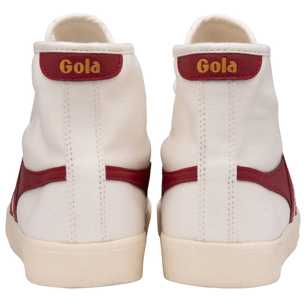 Gola Vegan Classics Tennis Mark Cox High Sneakers Blancos Rojos Oscuro Mexico | OJN-691752