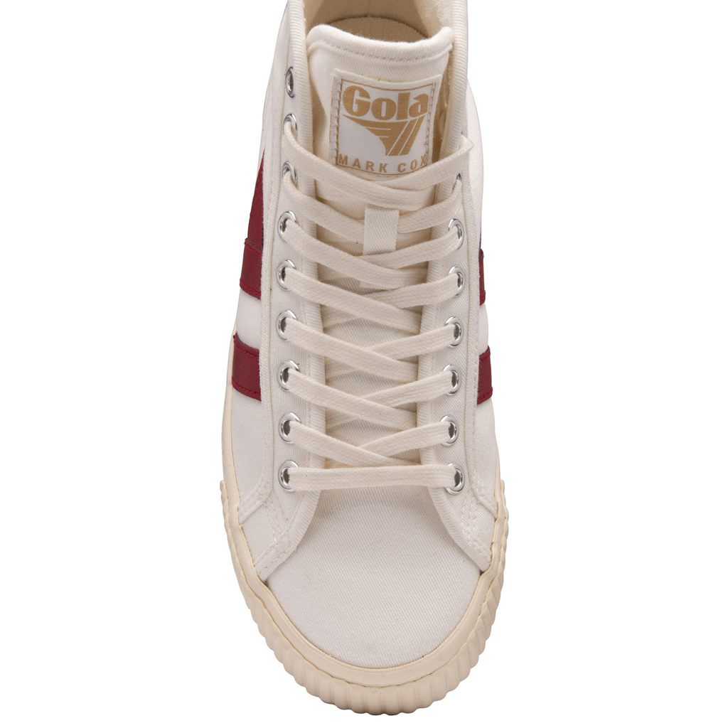 Gola Vegan Classics Tennis Mark Cox High Sneakers Blancos Rojos Oscuro Mexico | OJN-691752